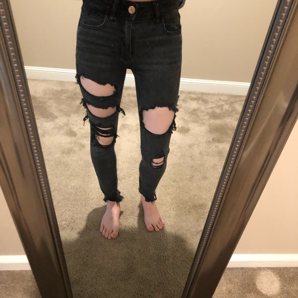 American Eagle black ripped Skinny Jeans